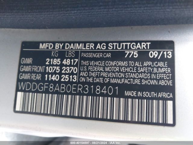 WDDGF8AB0ER318401 Mercedes-Benz C 300 Luxury 4matic/sport 4matic