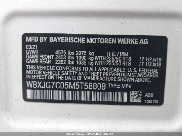 WBXJG7C05M5T58808 BMW X1 Sdrive28i