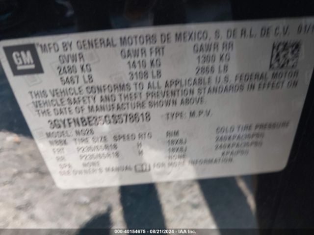 3GYFNBE35GS578618 Cadillac Srx Luxury Collection