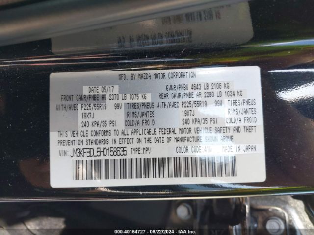 JM3KFBDL5H0158635 Mazda Cx-5 Grand Touring