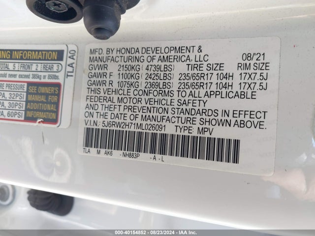 5J6RW2H71ML026091 Honda Cr-v Awd Special Edition