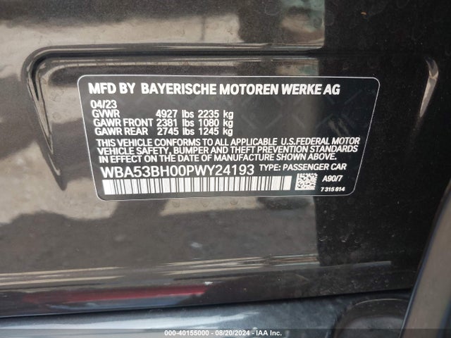 WBA53BH00PWY24193 BMW 530 I