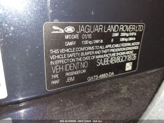 SAJBE4BV8GCY18726 Jaguar Xf 35t Prestige