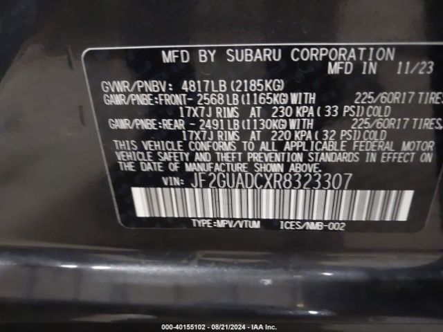 JF2GUADCXR8323307 Subaru Crosstrek Premium