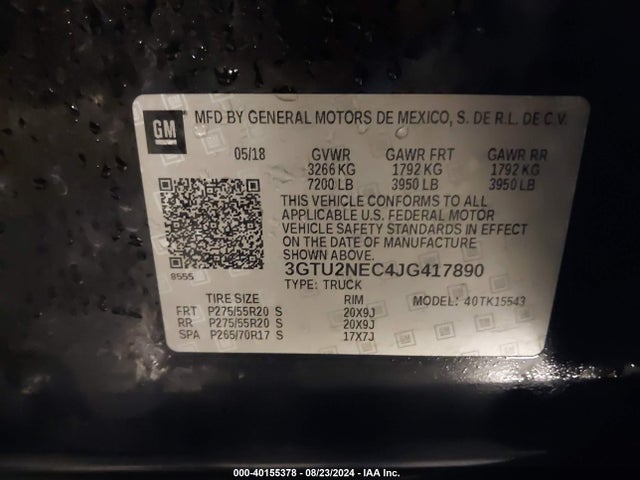 GMC Sierra 1500 Slt 2018 3GTU2NEC4JG417890 Image 9
