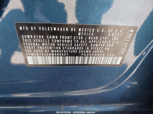 3VW2B7AJ3HM386857 Volkswagen Jetta 1.4t S