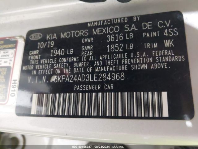 3KPA24AD3LE284968 KIA RIO S