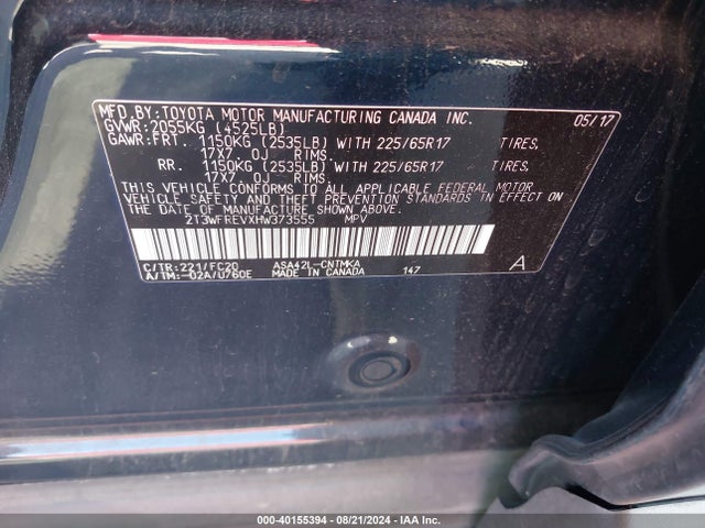 Toyota Rav4 Xle 2017 2T3WFREVXHW373555 Image 9