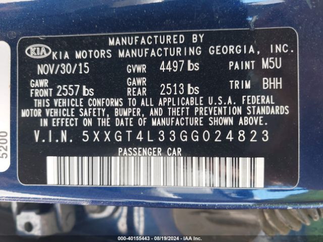5XXGT4L33GG024823 KIA Optima Lx