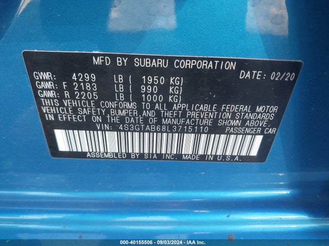 4S3GTAB68L3715110 Subaru Impreza 5-door