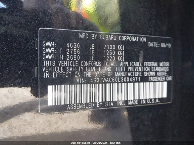 4S3BWAC60L3004971 Subaru Legacy Premium