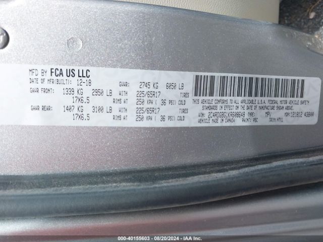 2C4RDGBG1KR608648 Dodge Grand Caravan Se