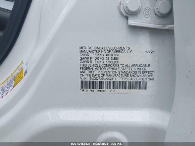 19UDE2F33NA002411 Acura Ilx Standard