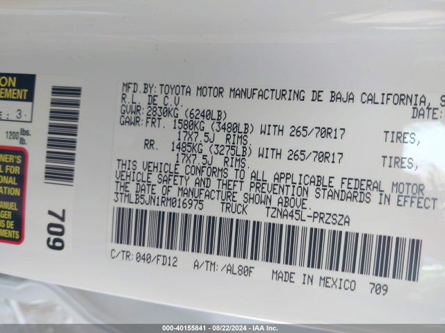 Toyota Tacoma Trd Off Road 2024 3TMLB5JN1RM016975 Image 9