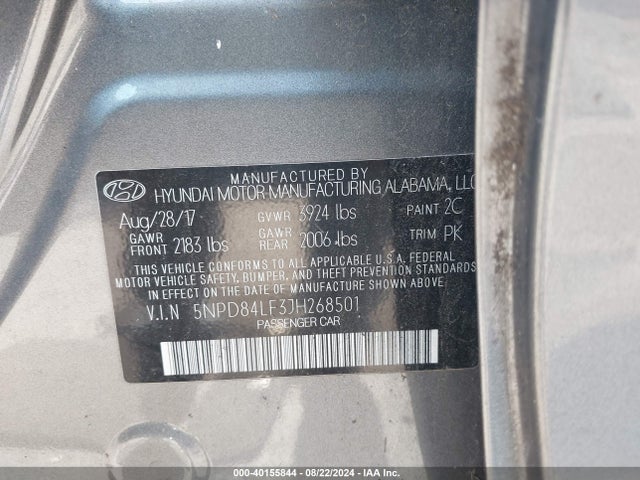 Hyundai ELANTRA SEL 2018 5NPD84LF3JH268501 Image 9