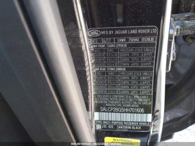 SALCP2BG5HH701606 Land Rover Discovery Sport Se