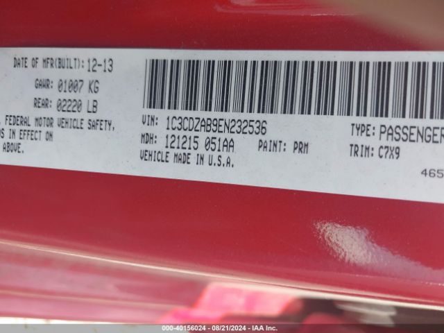 1C3CDZAB9EN232536 Dodge AVENGER SE