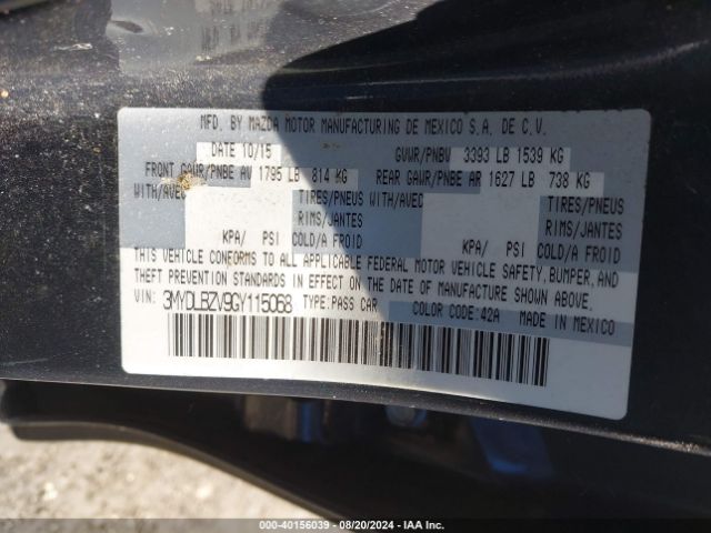 3MYDLBZV9GY115068 Scion IA