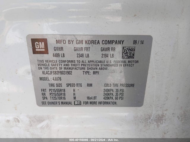 KL4CJFSB2FB031902 Buick Encore Convenience