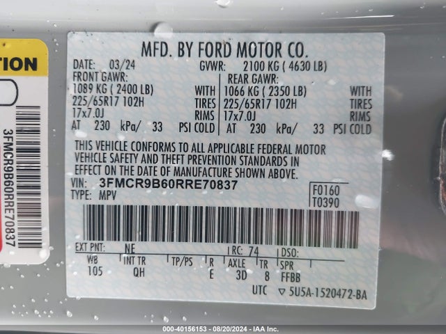Ford Bronco Sport Big Bend 2024 3FMCR9B60RRE70837 Image 9