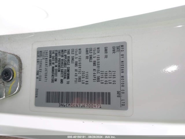 Nissan NV200 SV 2018 3N6CM0KN7JK700471 Image 9