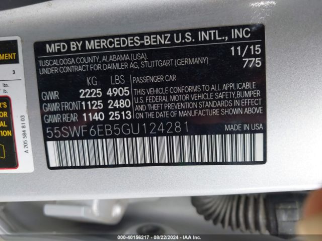 55SWF6EB5GU124281 Mercedes-Benz C 450 Amg 4matic
