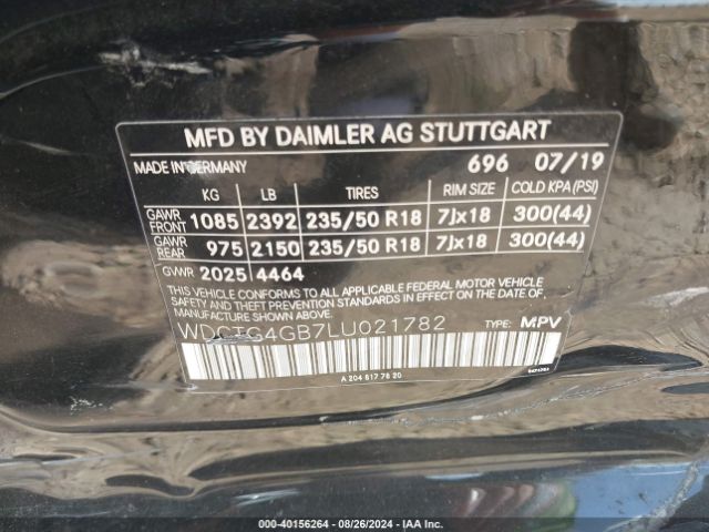 WDCTG4GB7LU021782 Mercedes-Benz Gla 250 4matic