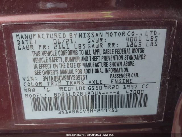 3N1AB8CV9MY299751 Nissan Sentra Sv Xtronic Cvt