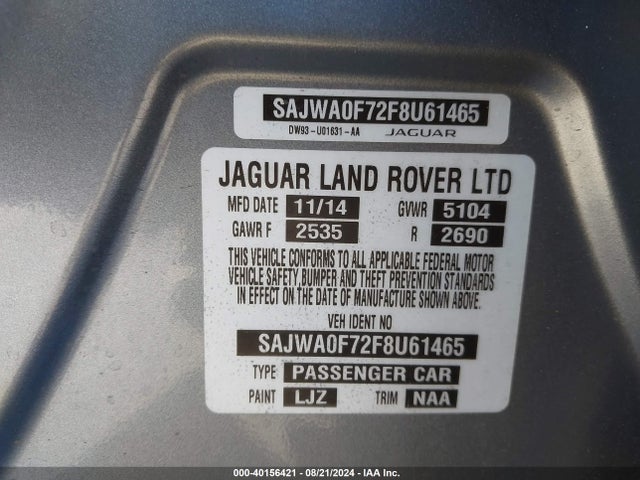 2015 JAGUAR XF SAJWA0F72F8U61465 Photo 8
