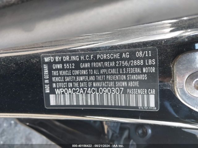 2012 PORSCHE PANAMERA WP0AC2A74CL090307 Photo 8