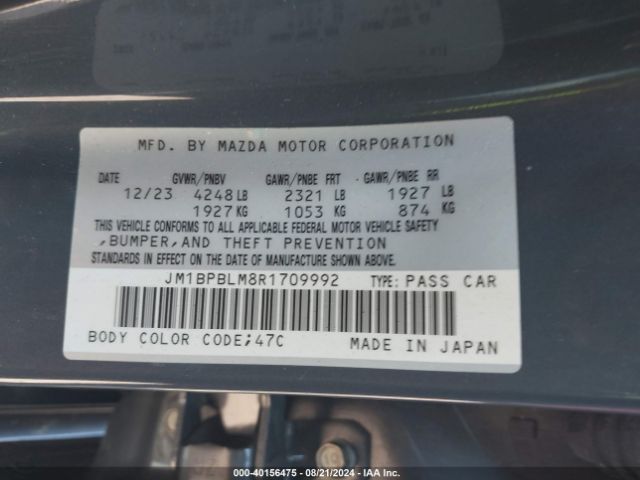 JM1BPBLM8R1709992 Mazda Mazda3 2.5 S Carbon Edition