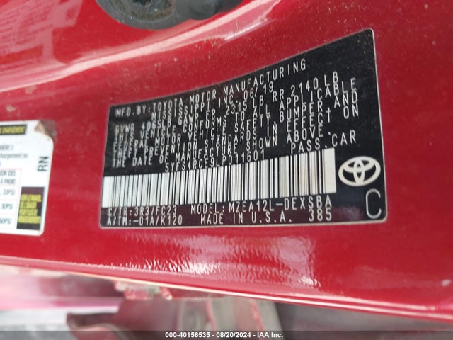 Toyota COROLLA SE 2020 5YFS4RCE9LP011601 Image 9
