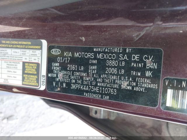 3KPFK4A75HE110763 KIA FORTE LX
