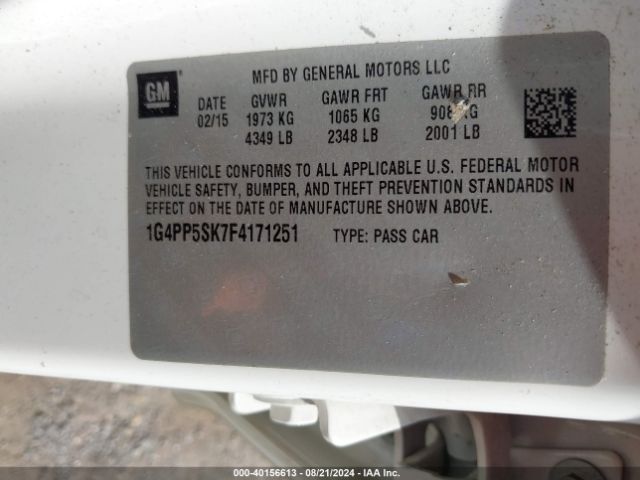 1G4PP5SK7F4171251 Buick Verano