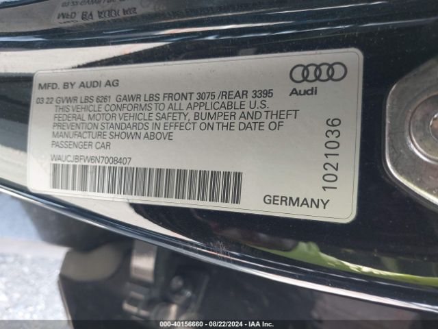 WAUCJBFW6N7008407 Audi E-tron Gt Premium Plus Quattro