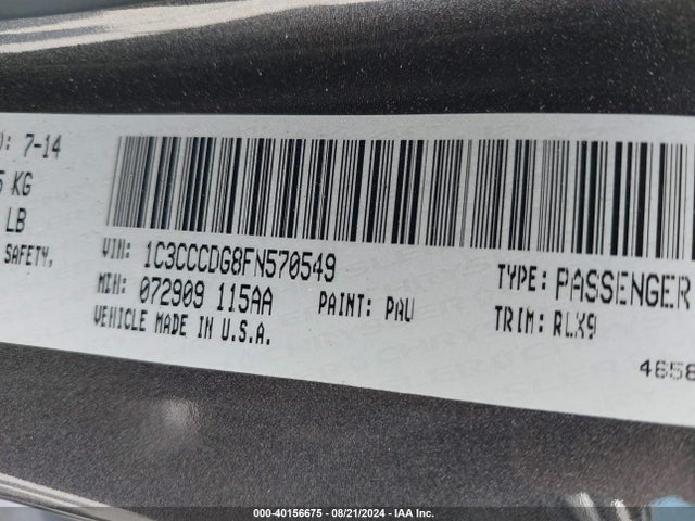 1C3CCCDG8FN570549 Chrysler 200 S