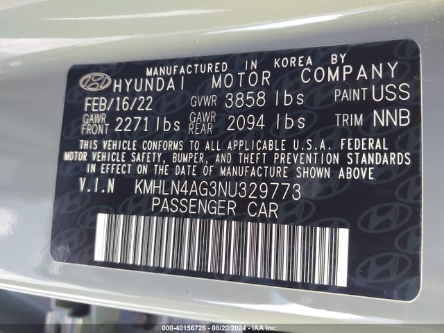 Hyundai ELANTRA SEL 2022 KMHLN4AG3NU329773 Image 9