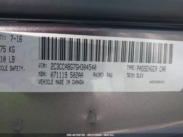 2C3CCABG7GH304540 Chrysler 300 300s Alloy Edition