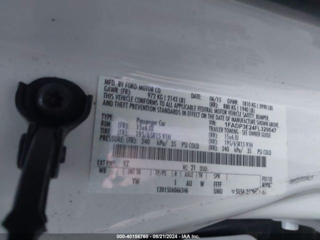1FADP3E24FL329547 Ford FOCUS S