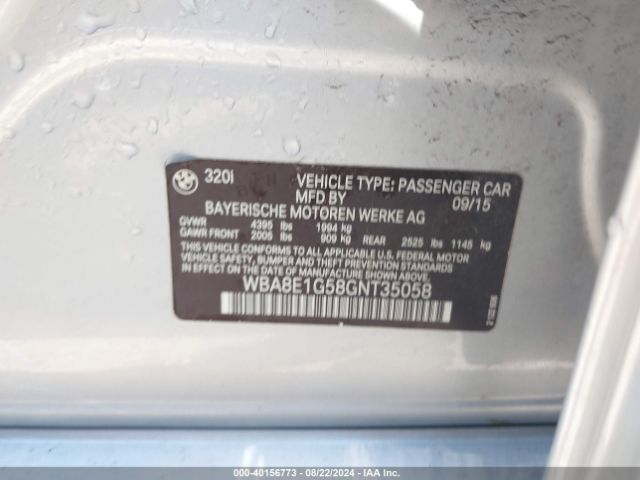 WBA8E1G58GNT35058 BMW 320i