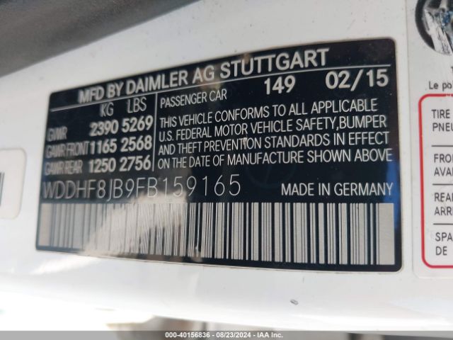 WDDHF8JB9FB159165 Mercedes-Benz E 350 4matic