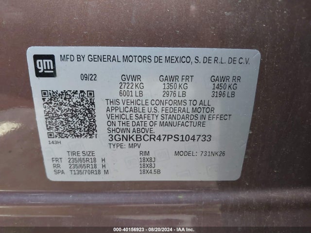 Chevrolet Blazer Fwd 2lt 2023 3GNKBCR47PS104733 Image 9