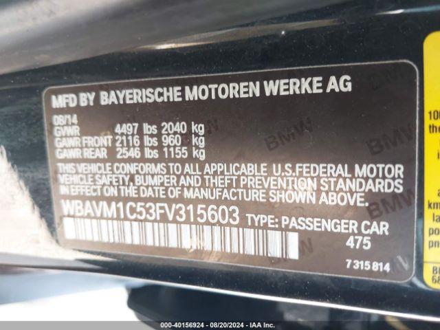 WBAVM1C53FV315603 BMW X1 Sdrive28i