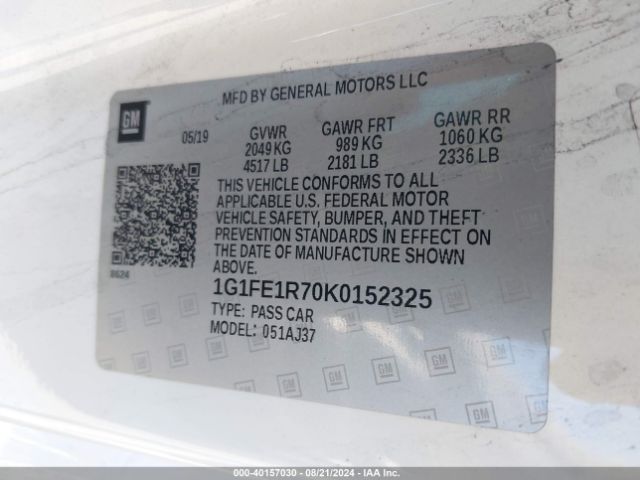 1G1FE1R70K0152325 Chevrolet Camaro 1ss