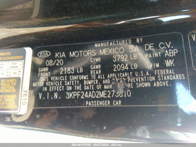 KIA Forte Lxs 2021 3KPF24AD2ME273810 Image 9