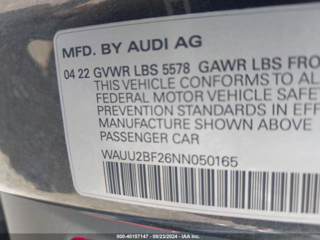 2022 AUDI A7 SPORTBACK WAUU2BF26NN050165 Photo 8