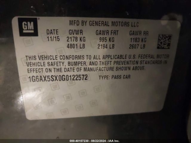 1G6AX5SX0G0122572 Cadillac Cts Luxury Collection
