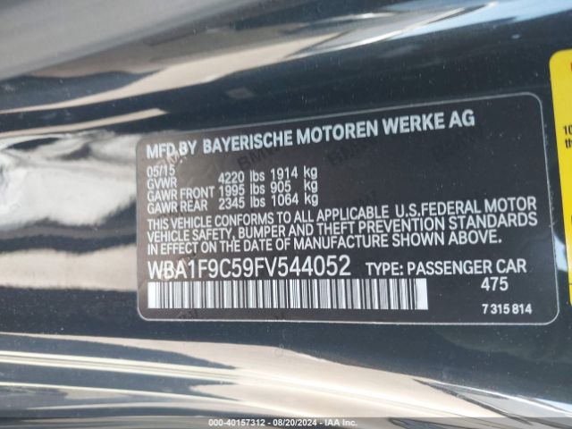 WBA1F9C59FV544052 BMW 228I