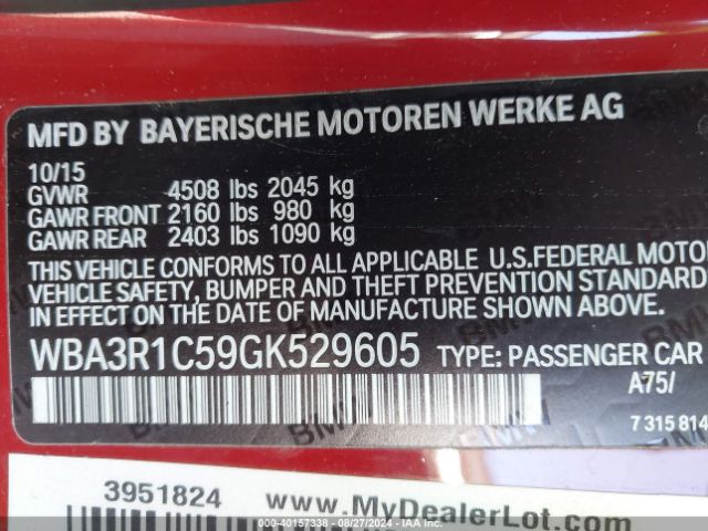 WBA3R1C59GK529605 BMW 435i