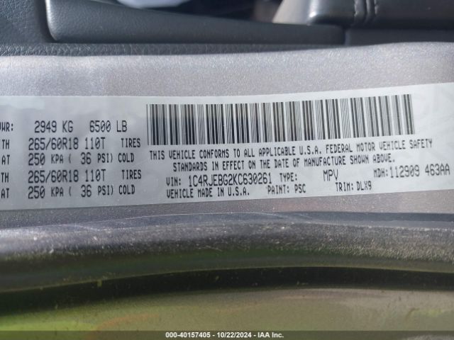 1C4RJEBG2KC630261 Jeep Grand Cherokee Limited 4x2